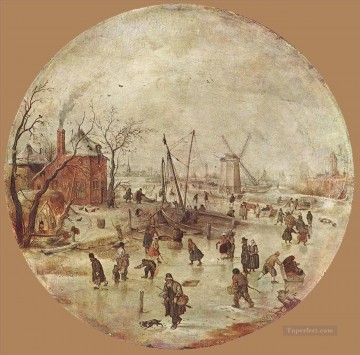 Hendrick Avercamp Painting - Paisaje invernal con patinadores Hendrick Avercamp